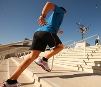 Picture of stair training in progress.