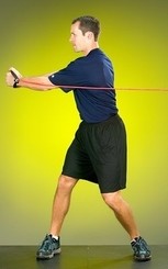 Image of man exercising in his own home 