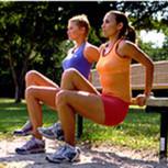 Image of women working-out outdoors. 