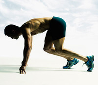 Image of a male athlete performing a sports performance workout.