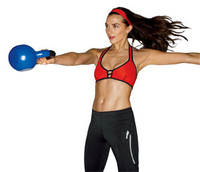 Image of lady performing a kettlebell swing.