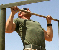 Image of a military man taking his annual IPPT/NAPFA test.
