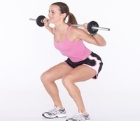 Image of a woman engaging in strength training.